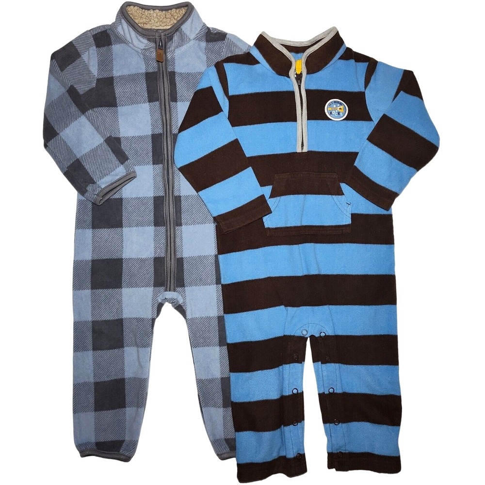 Carter's Fleece Baby Boy 24 Mos Longall Outfit Lot Romper My‎ Mom Rocks Blue